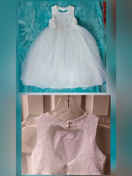 Other - Unbranded Girl's White Lace & Tulle Flower Girl/Communion/Formal Dress - Size 6